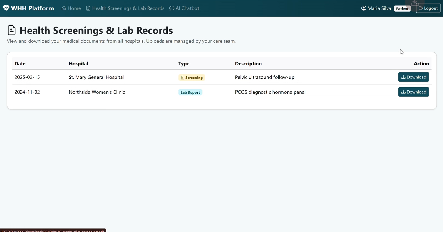 Patient view of personal medical records
