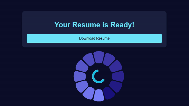 Built an application to automate resume creation using generative AI. The application processes casual or unstructured user inputs such as basic details on education, work experience, profession, and skills. The application later transforms it into a professionally formatted resume in Word format. Users can download and edit the document as needed. The system is designed to understand informal language, extract relevant information, and generate polished summaries, making the resume-building process faster and more accessible.
              